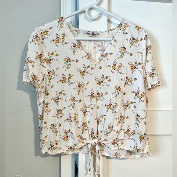 Madewell L Floral Tie-Front Top in Windowbox - Picture 6 of 8